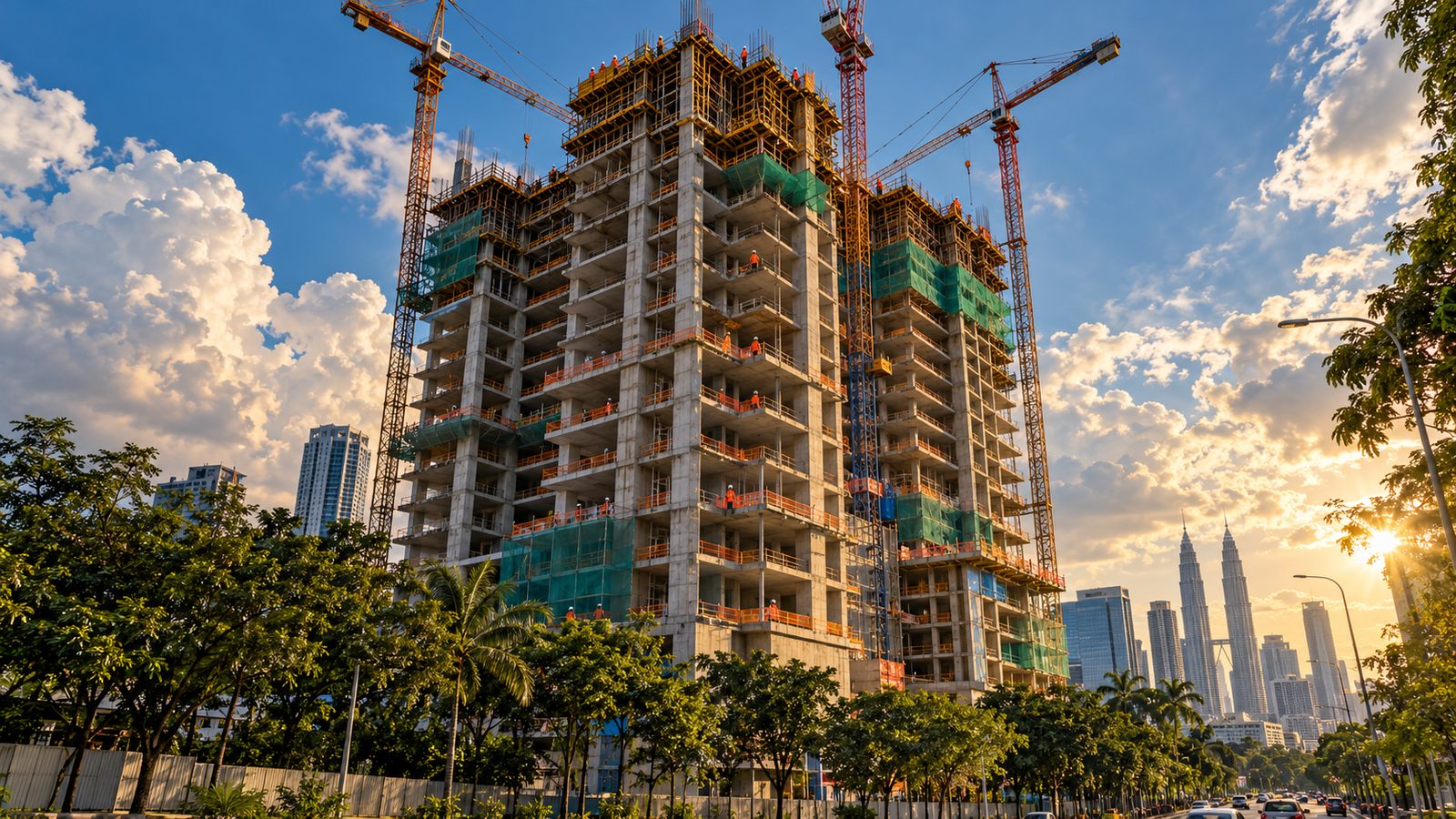 A high-rise building under construction